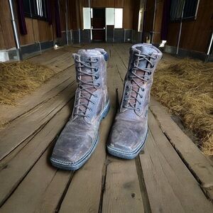 Justin Boots Men's Distressed Blue Leather Boots